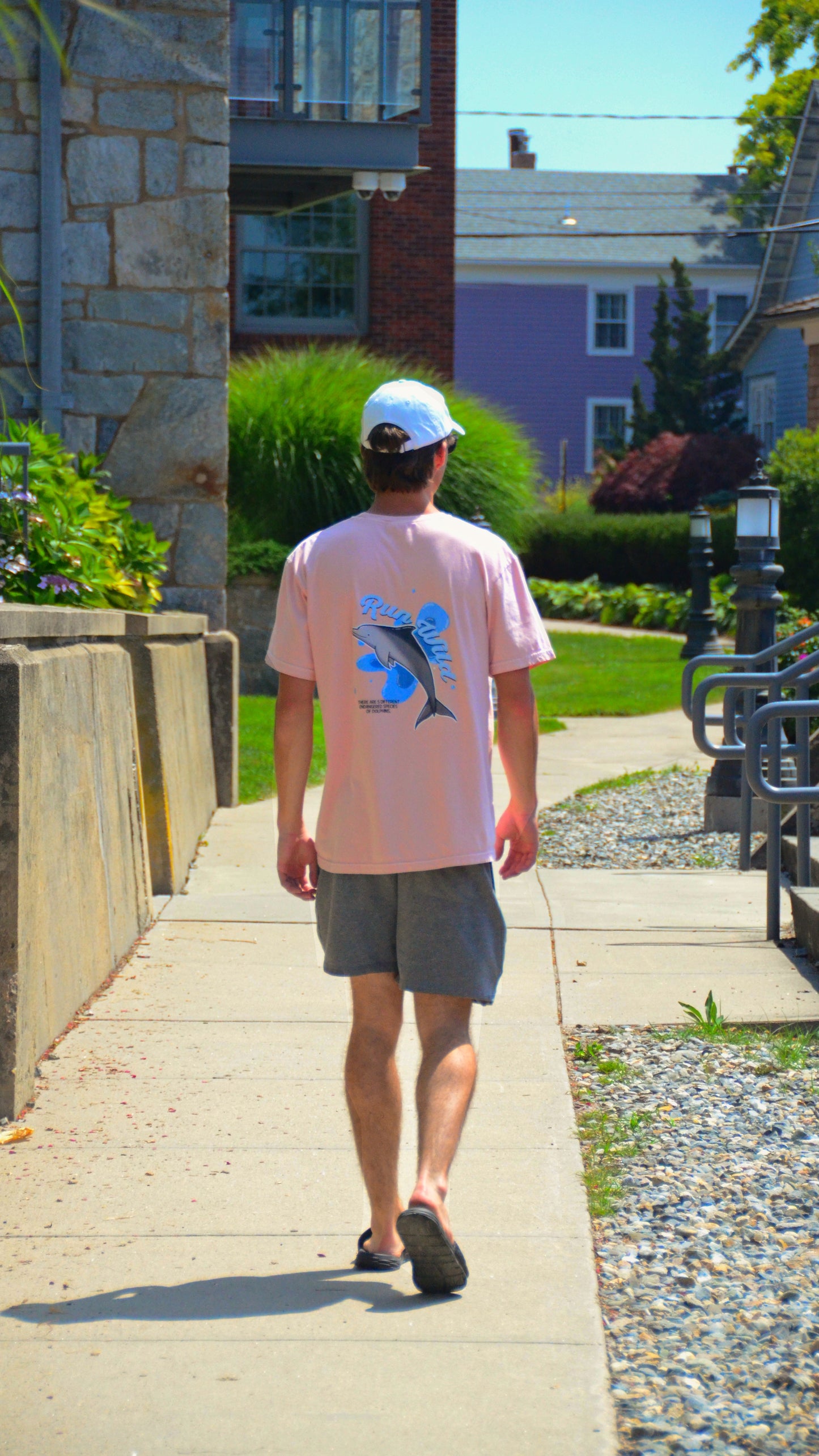 Save The Dolphins Tee - Peach